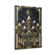 Art Deco Golden Alpine Skyline Wall Art & Canvas Print
