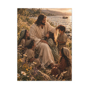 Jesus with Children Coastal Blessing Wall Art & Canvas Print