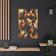 Abstract Overlapping African Profiles Wall Art & Canvas Print