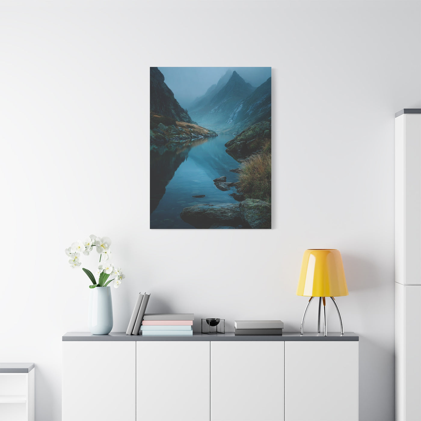 Misty Mountain Reflection Wall Art & Canvas Print