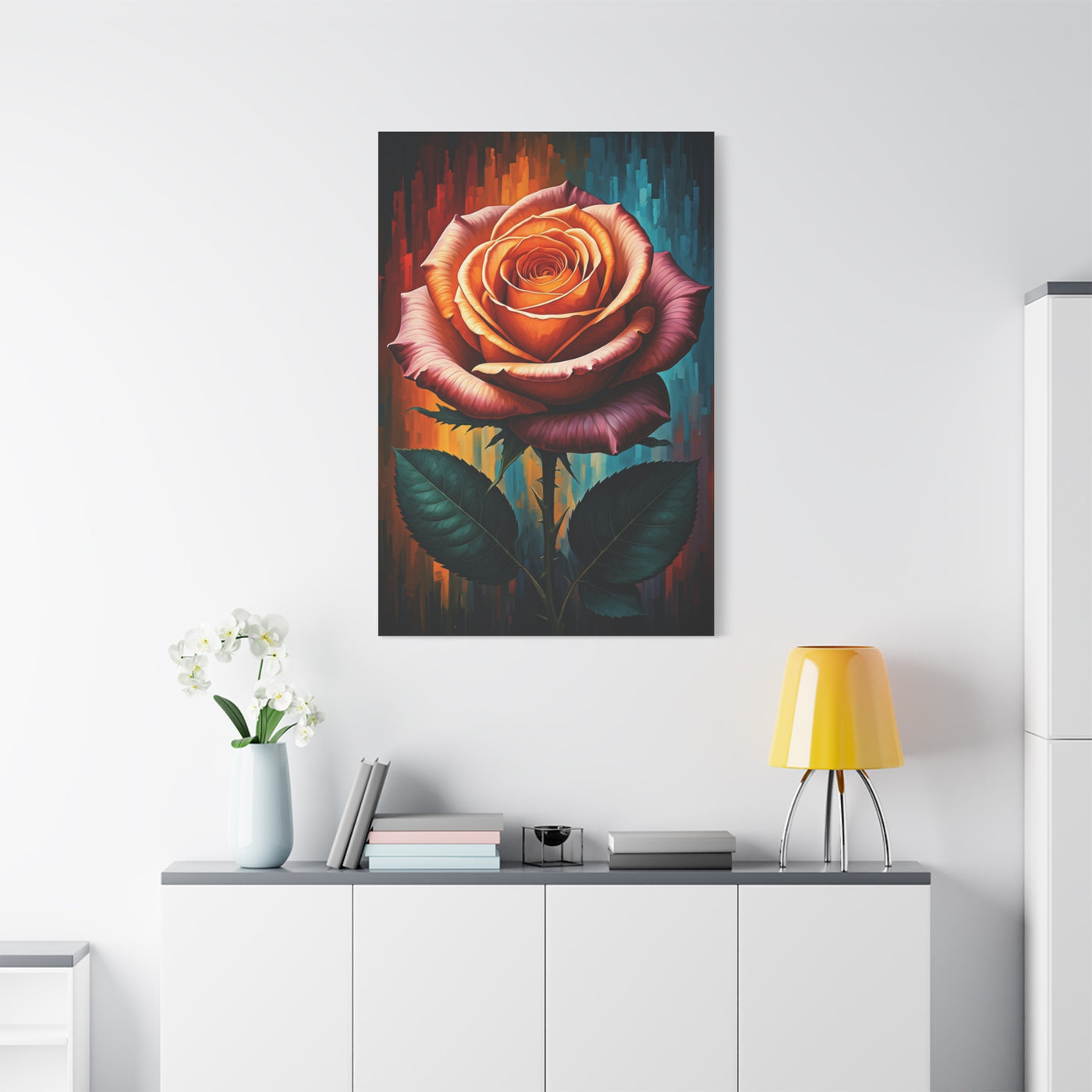 Golden Ember Rose Wall Art & Canvas Print