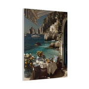 Capri Seaside Breakfast View Wall Art & Canvas Print