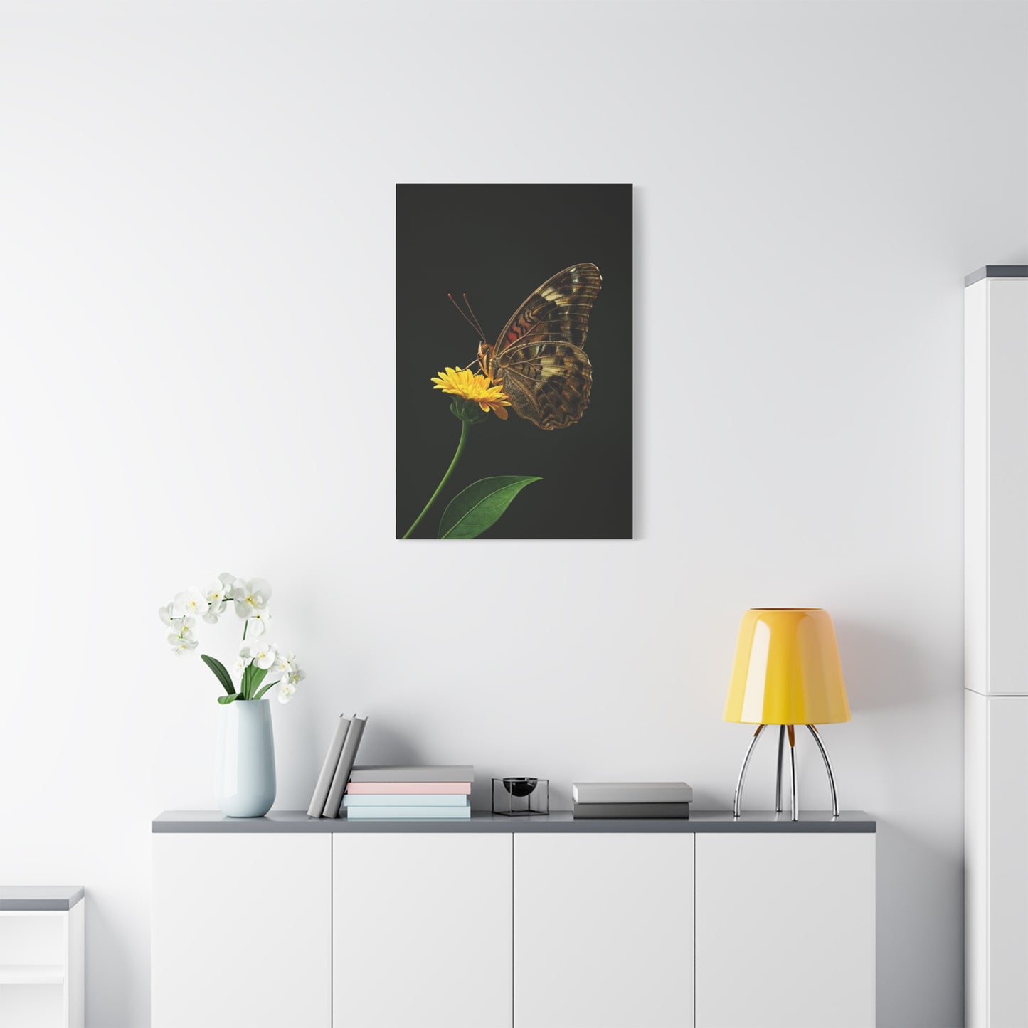 Golden Meadow Butterfly On Yellow Blossom Wall Art & Canvas Prints