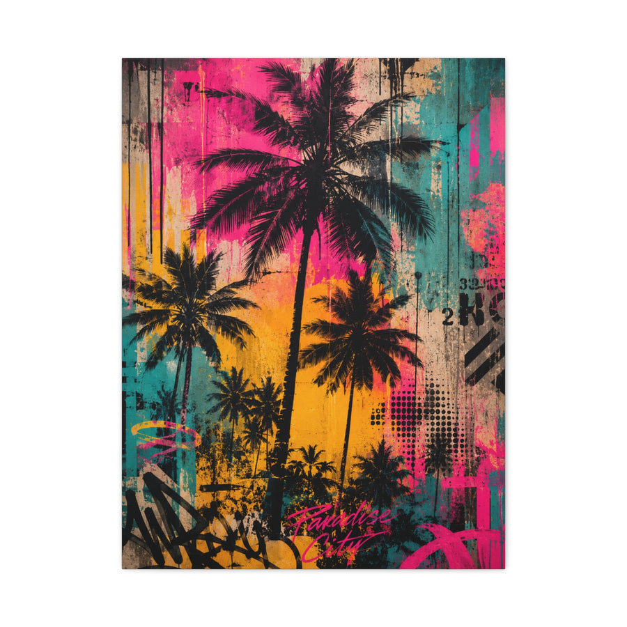 Urban Tropical Graffiti Palm Statement Tropical Wall Art & Canvas Print