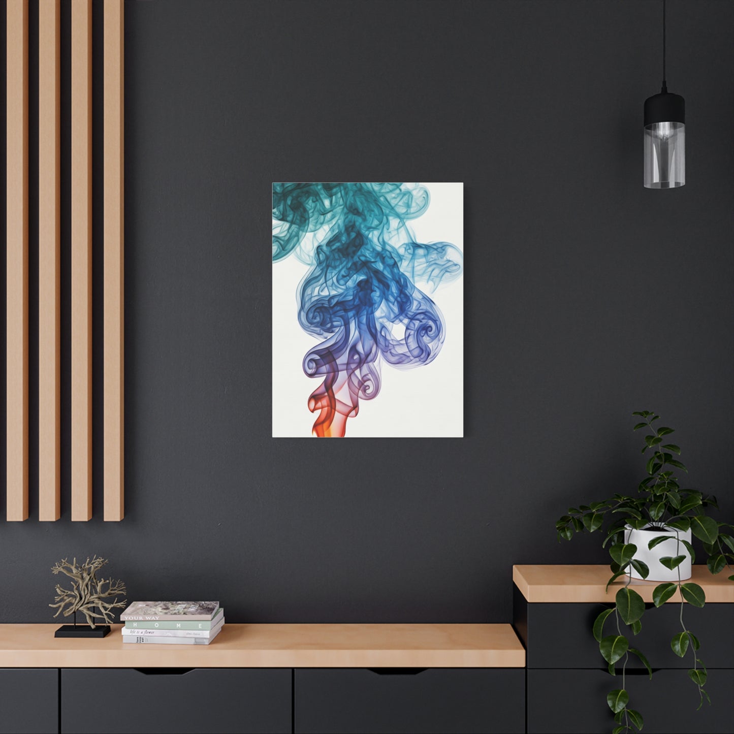 Blue and Amber Smoke Abstract Wall Art & Canvas Prints