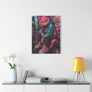 Urban Pink Cat Street Character Street Wall Art & Canvas Print