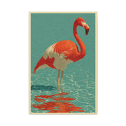 Retro Coastal Flamingo Vintage Poster Tropical Wall Art & Canvas Print