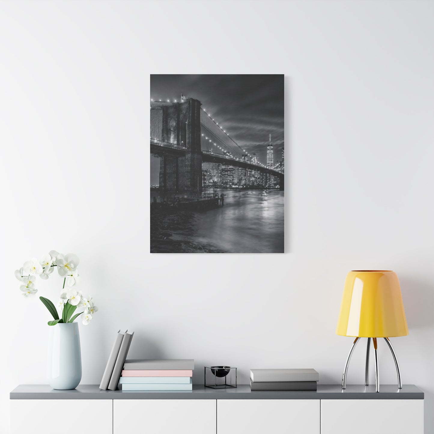 Brooklyn Bridge Night Panorama Wall Art & Canvas Print
