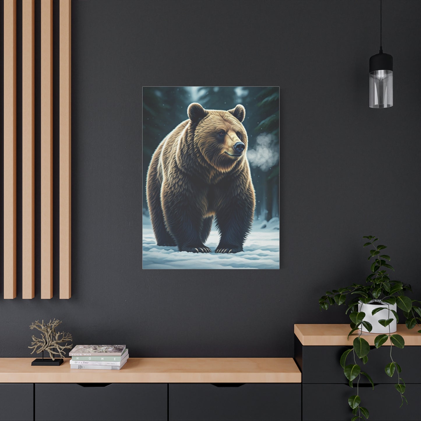 Snowy Landscape Grizzly Bear Wall Art & Canvas Prints