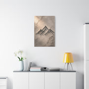 Minimalist Metal-Line Mountain Concept Wall Art & Canvas Print