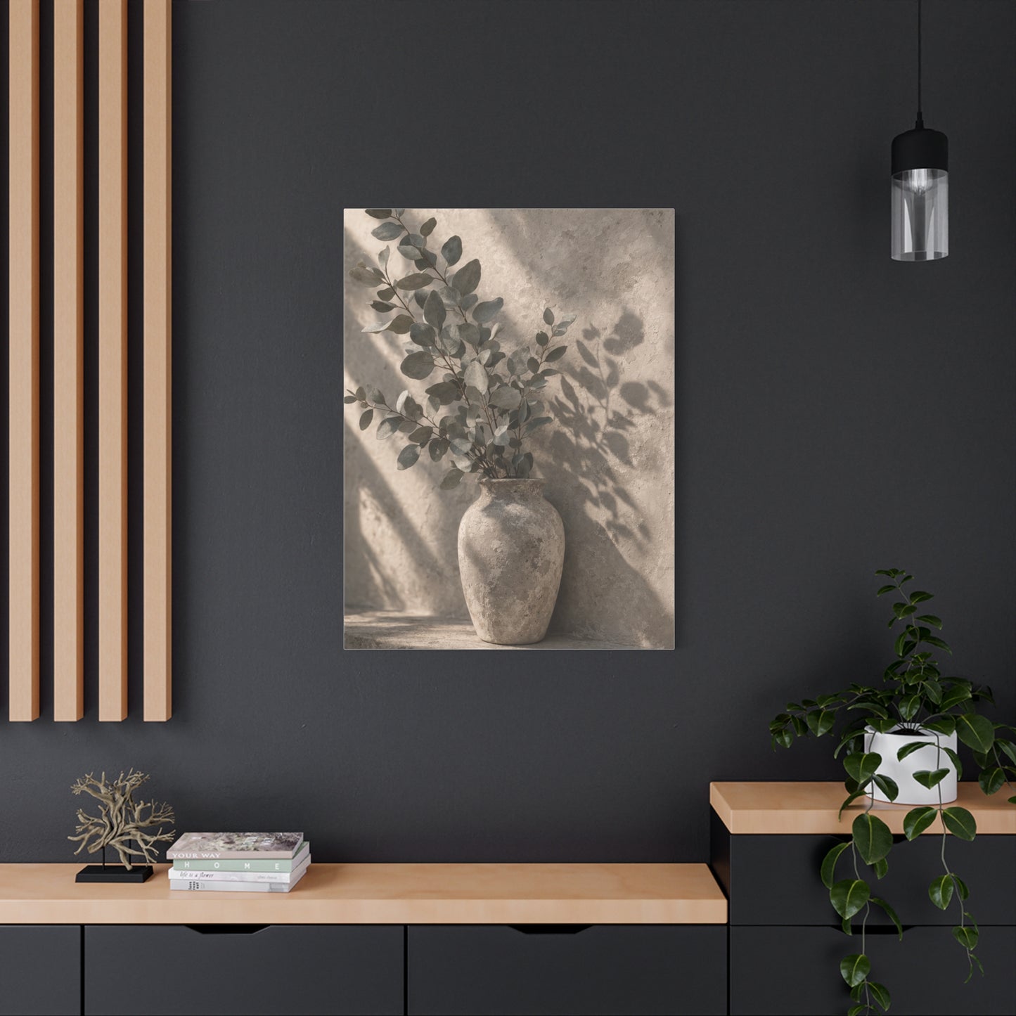 Eucalyptus Shadow Still Life Wall Art & Canvas Print