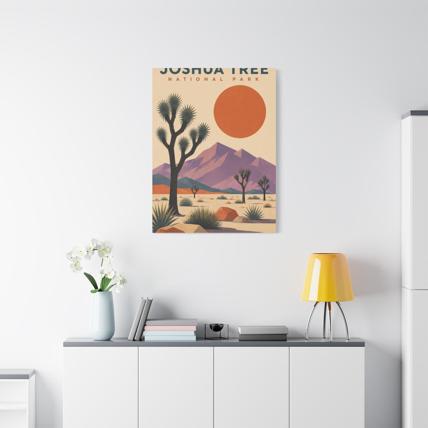 Joshua Tree National Park Retro Poster Southwest Wall Art & Canvas Print