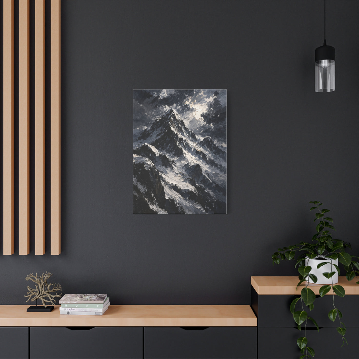 Impasto Oil Alpine Peak Wall Art & Canvas Print