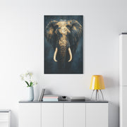 Black and Gold Regal Elephant Portrait Wall Art & Canvas Print