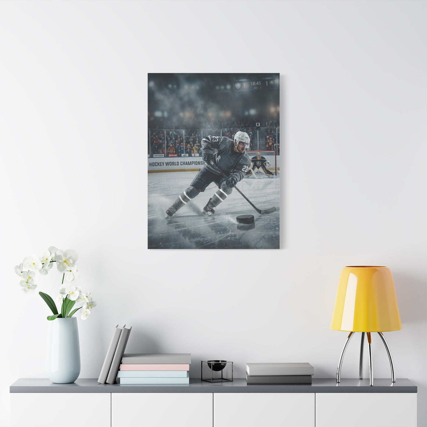 Championship Hockey Action Sports Wall Art & Canvas Print