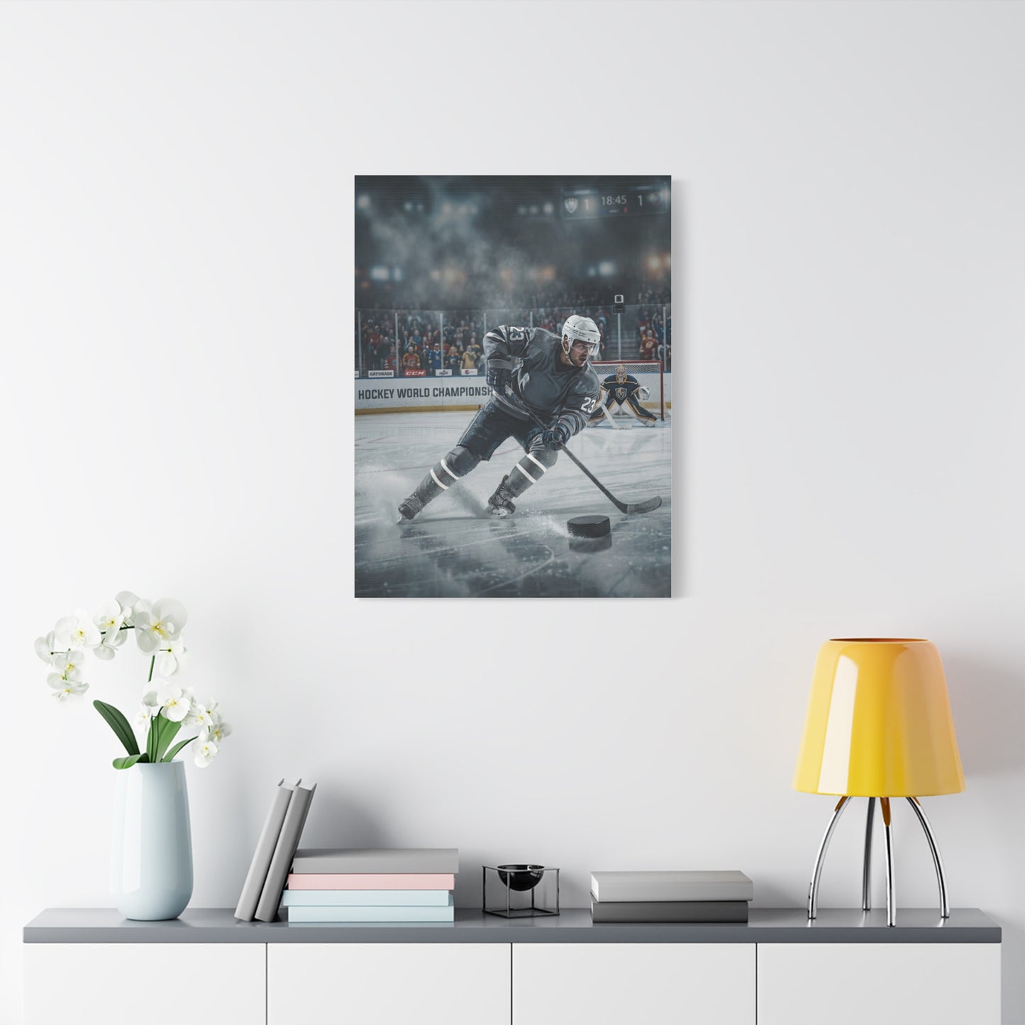 Championship Hockey Action Sports Wall Art & Canvas Print
