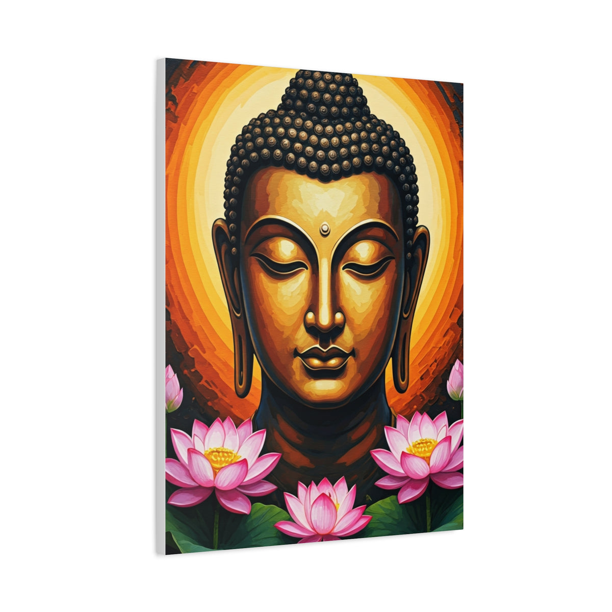 Golden Halo Buddha Close-Up Wall Art & Canvas Prints