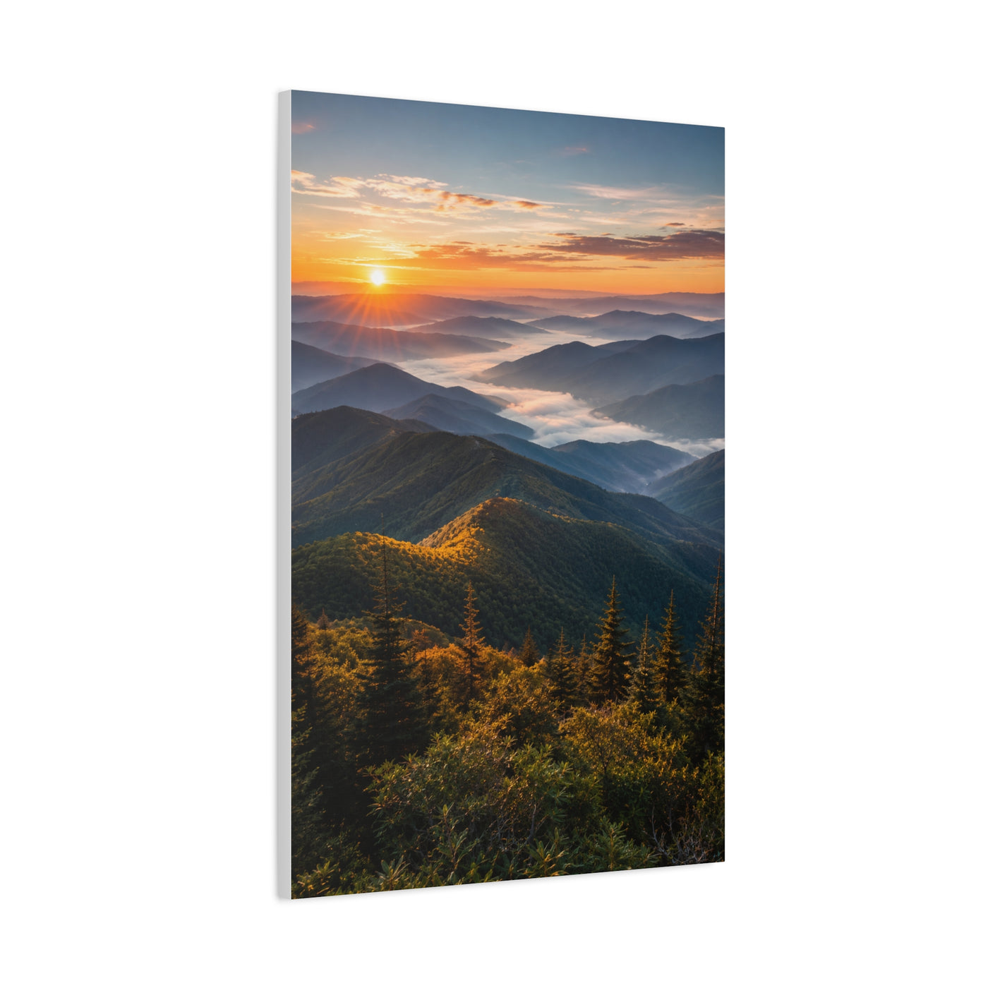 Great Smoky Mountains Sunrise Panorama Wall Art & Canvas Print
