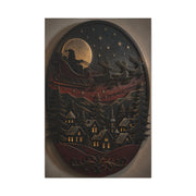 Layered Metal Santa Sleigh Village Wall Art & Canvas Print
