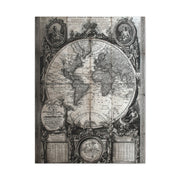 Antique World Map Engraving Wall Art & Canvas Print