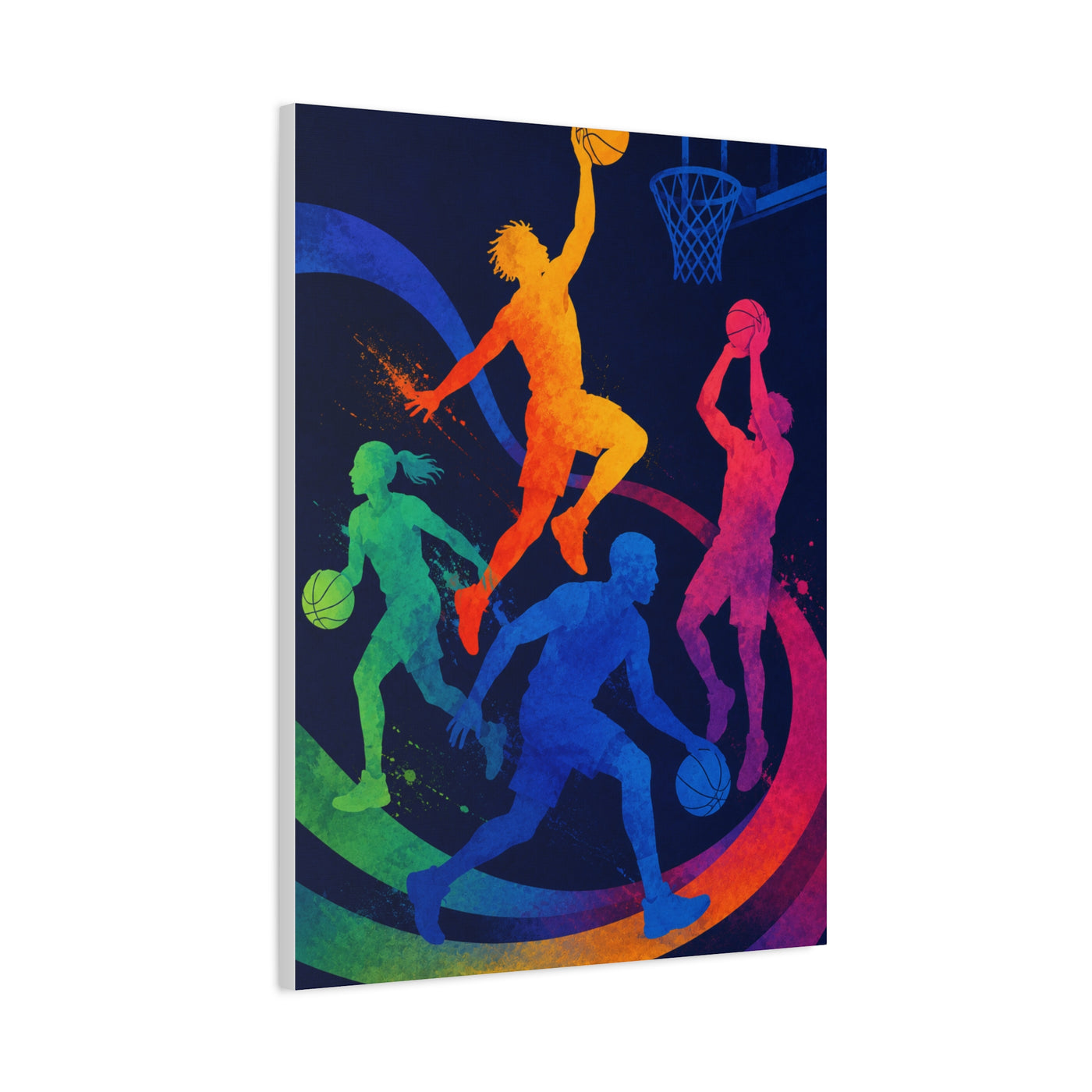 Rainbow Basketball Motion Sports Wall Art & Canvas Print