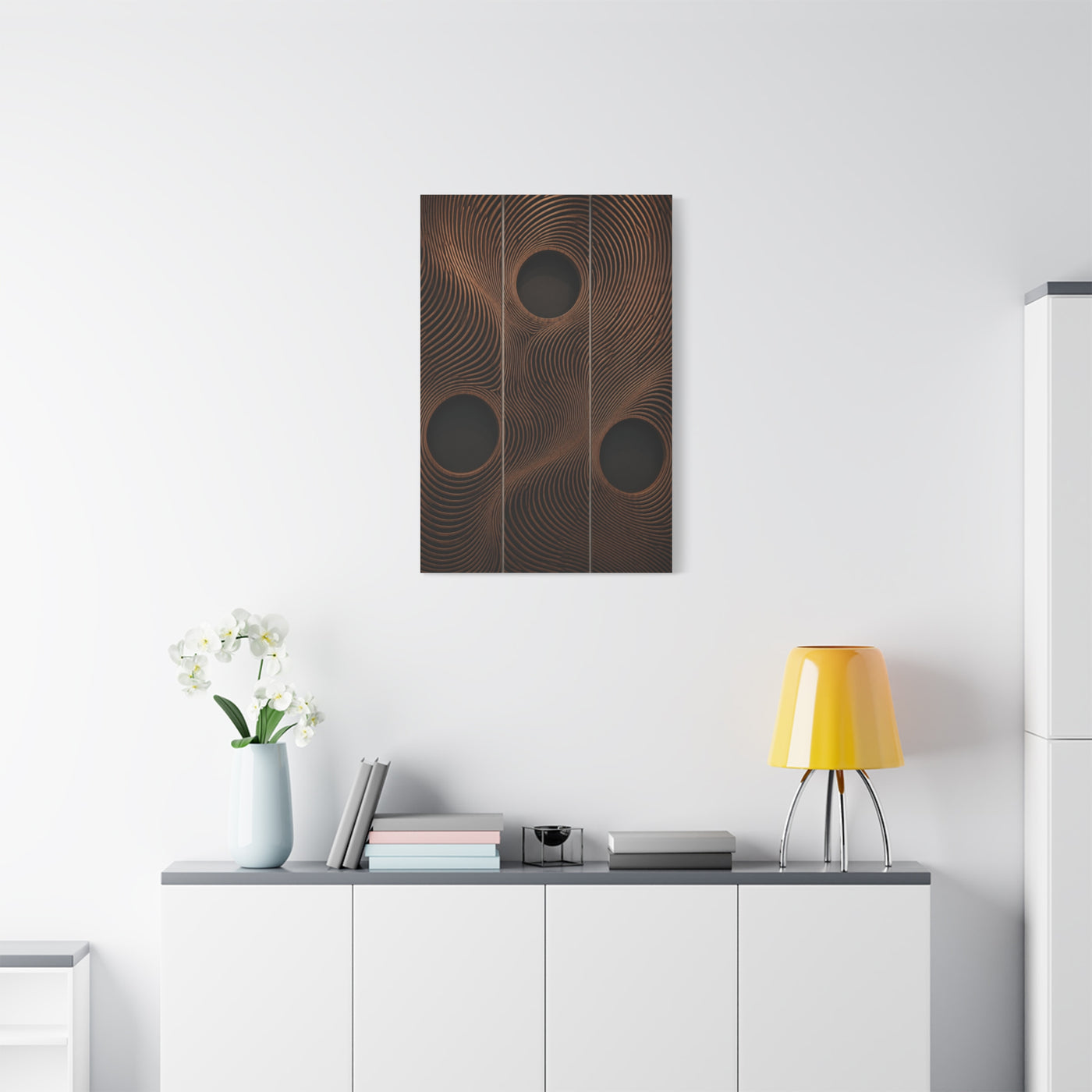 Architectural Wood Wave Panel Geometry Wall Art & Canvas Print