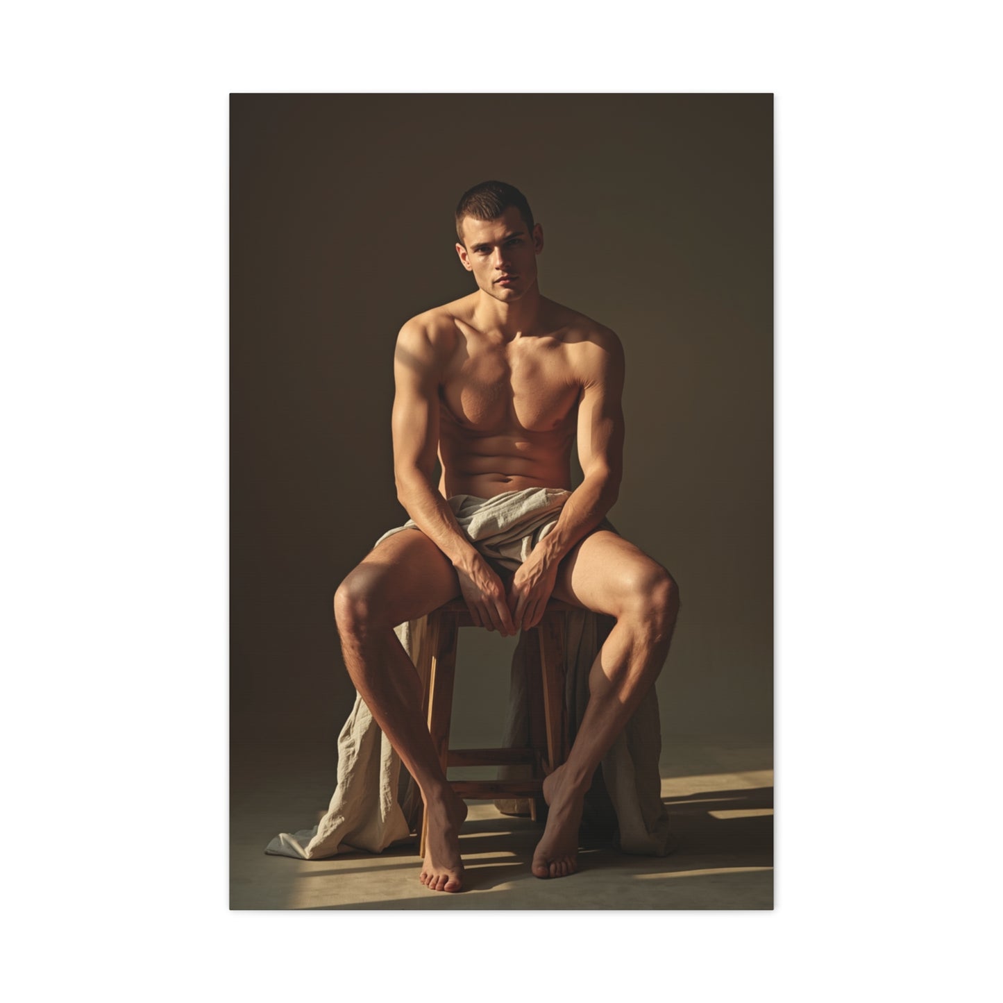 Masculine Seated Figure Study Wall Art & Canvas Print