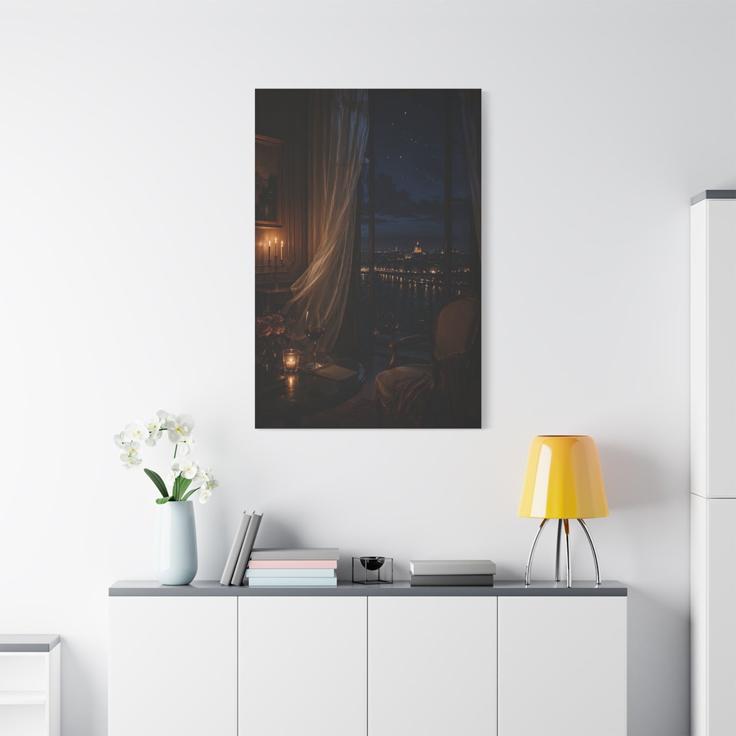 Candlelit Paris Night Romance Wall Art & Canvas Print