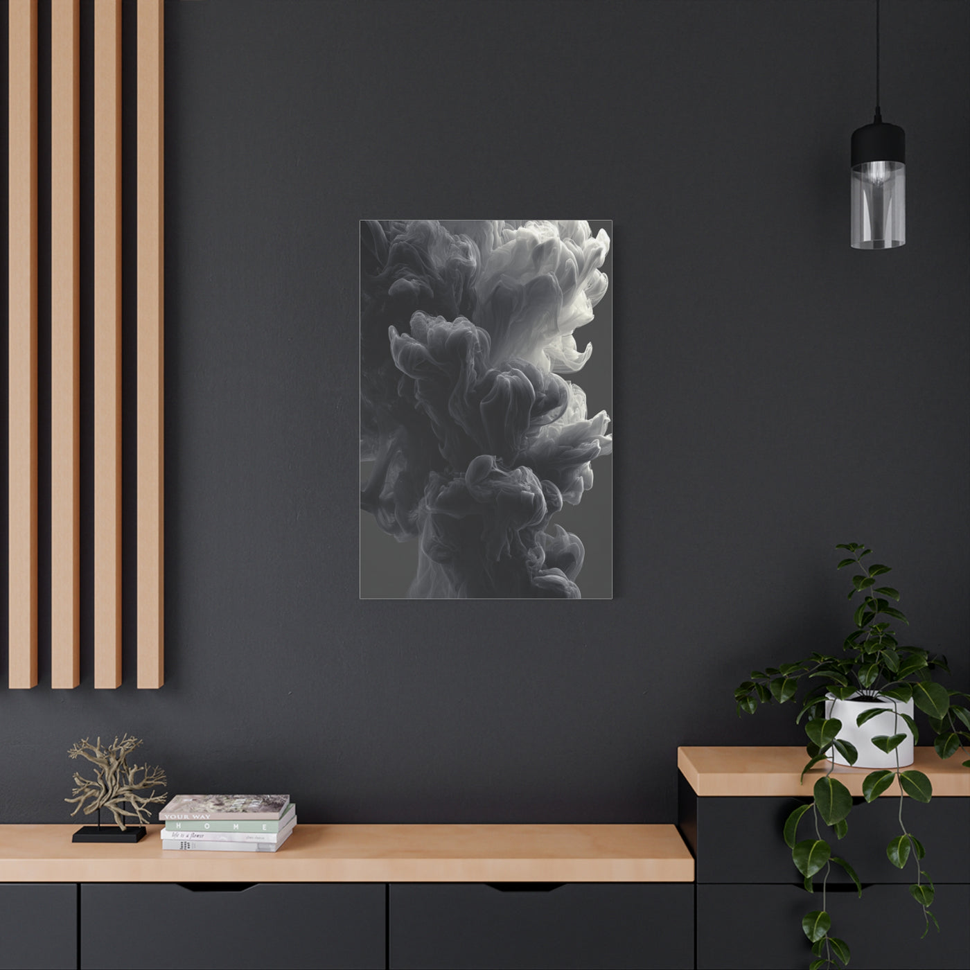Smoke Ink Monochrome Abstract Wall Art & Canvas Print