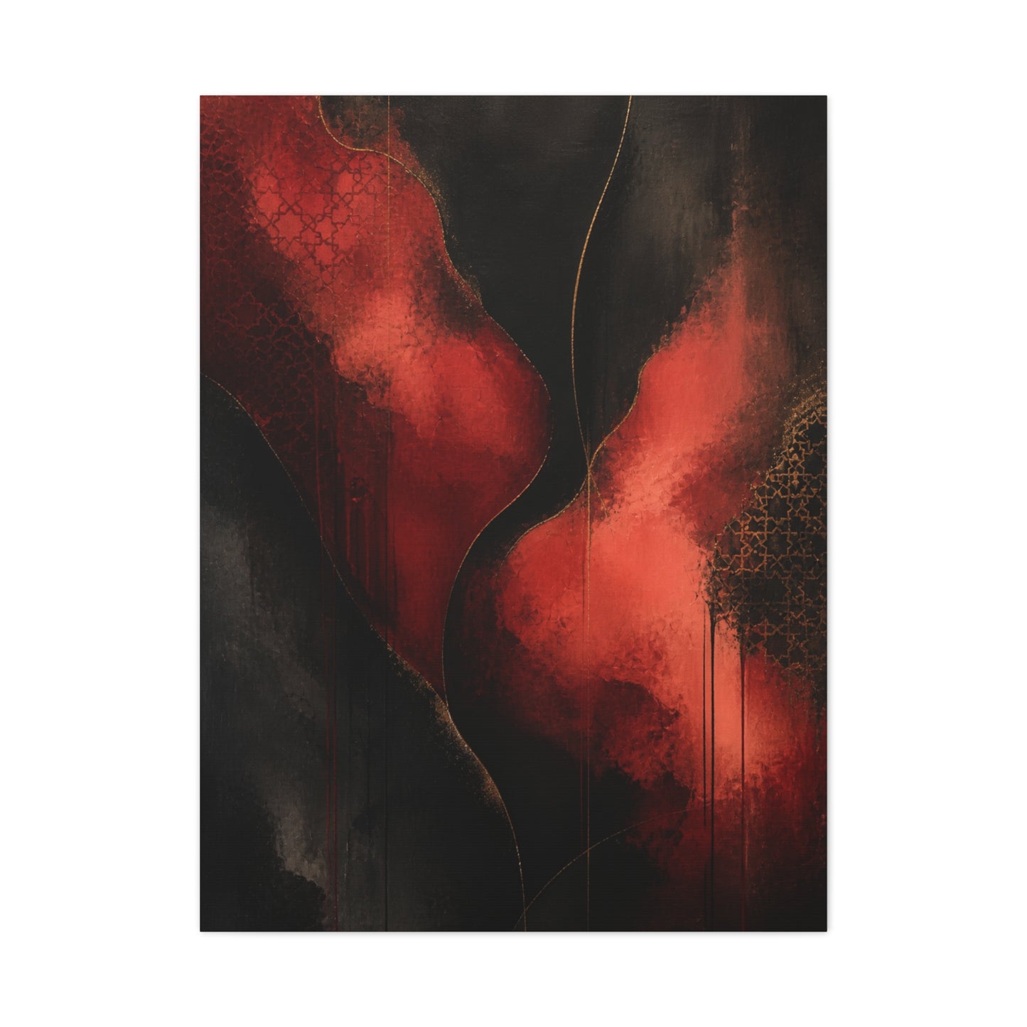 Red and Black Luxury Abstract Flow Wall Art & Canvas Print