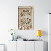 Bohemian Love Embroidered Textile Banner Wall Art & Canvas Print
