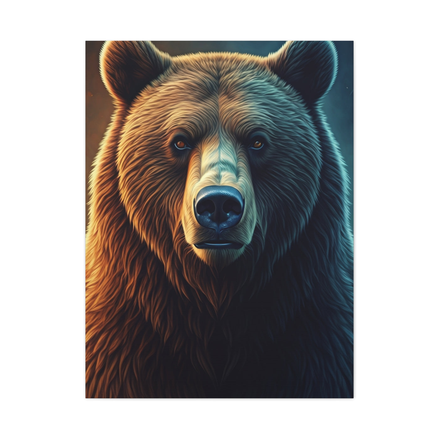 Warm & Cool Contrast Grizzly Portrait Wall Art & Canvas Prints