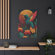 Mexican Hummingbird Sun Disc Folk Wall Art & Canvas Print