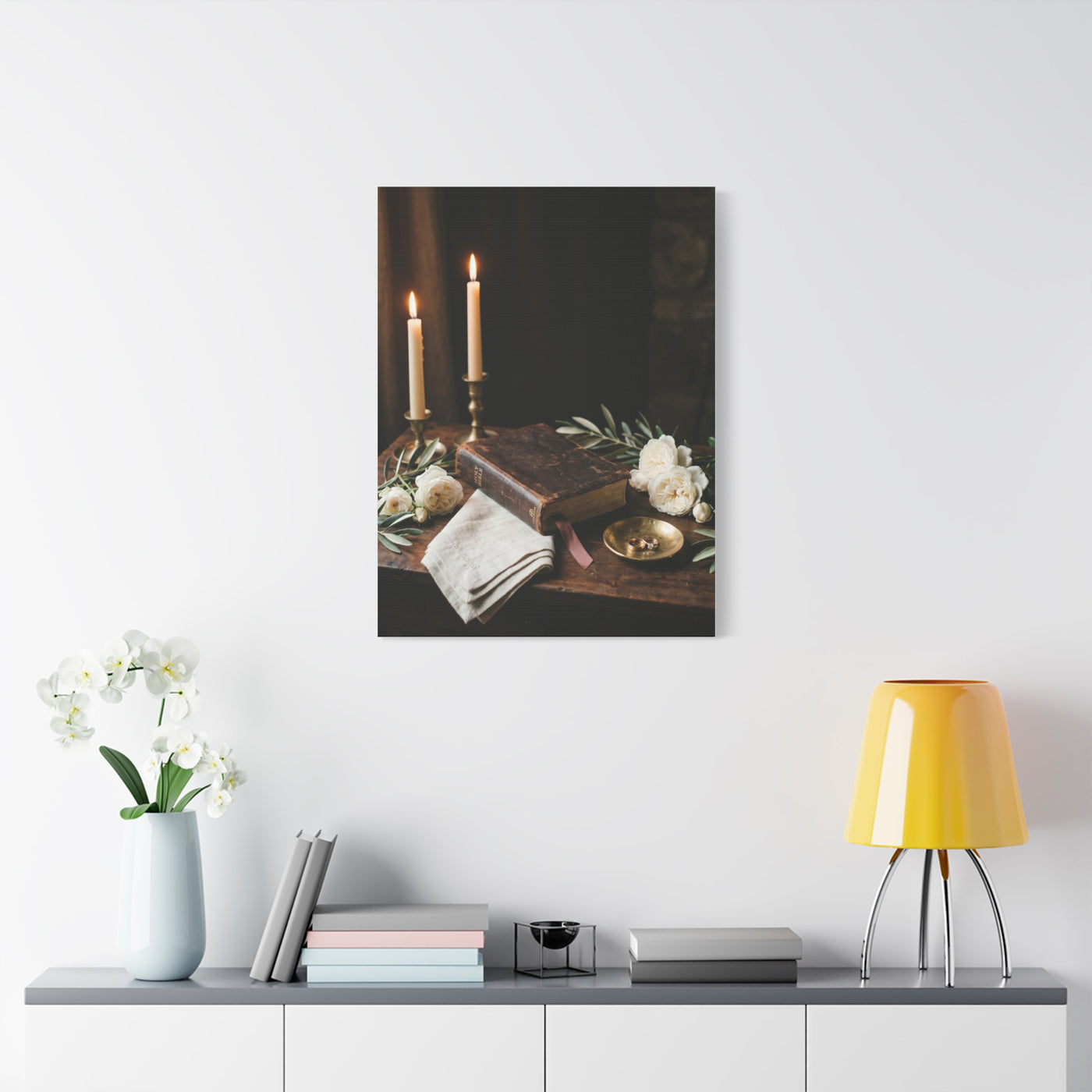 Faith & Union Candlelit Still Life Wall Art & Canvas Print