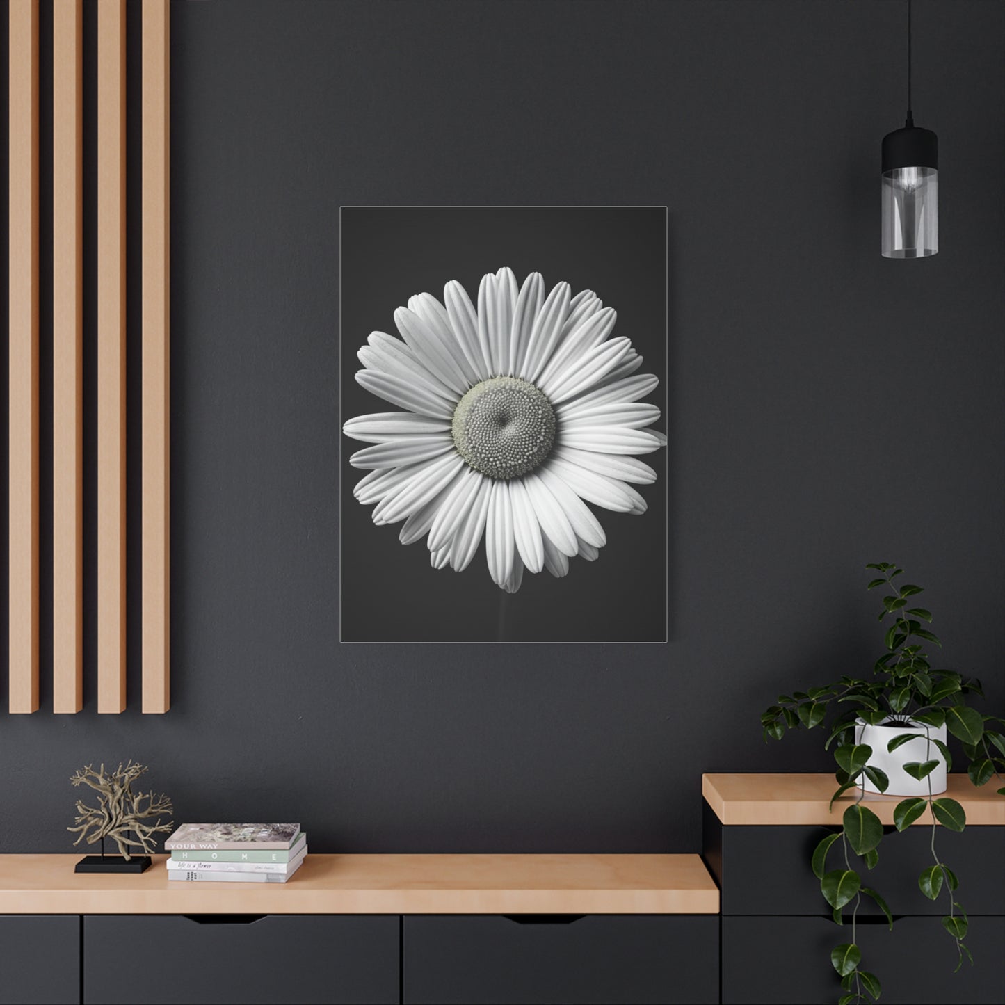 White Daisy Bloom Portrait Wall Art & Canvas Prints