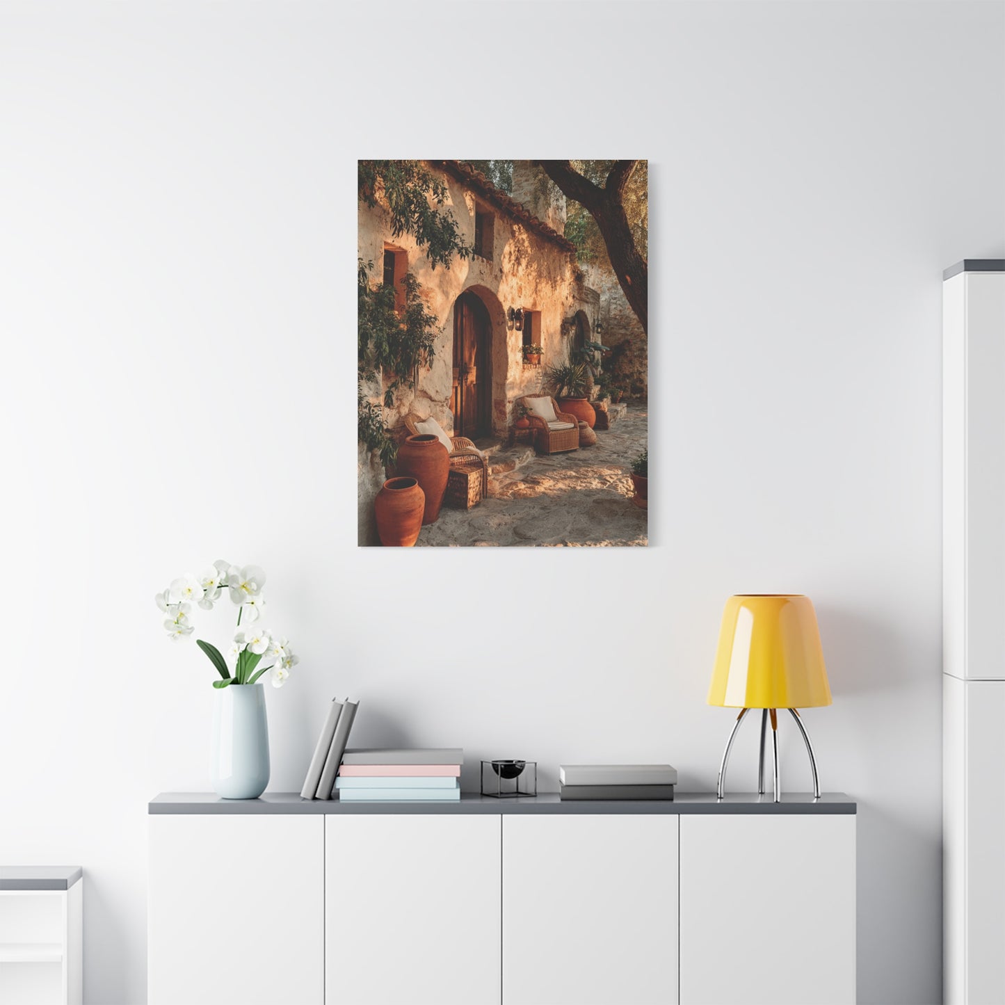 Mediterranean Farmhouse Courtyard Wall Art & Canvas Print