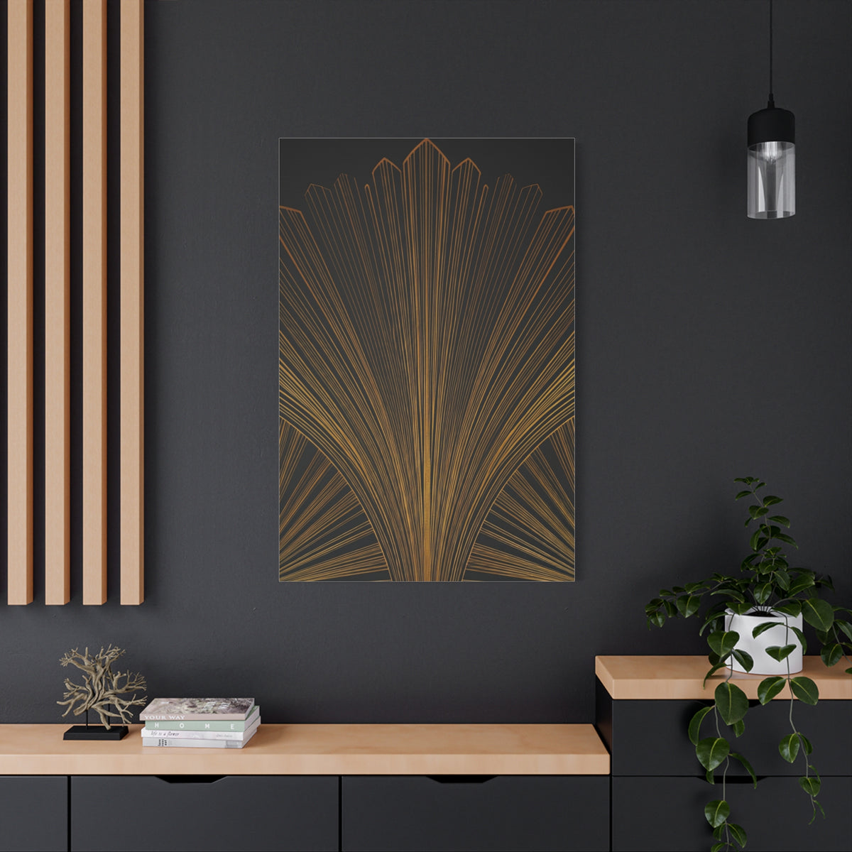 Regal Fan Lines Art Deco Wall Art & Canvas Prints
