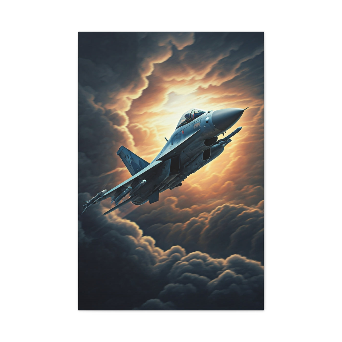 Sunset lone Aircraft Sky Wall Art & Canvas Prints .