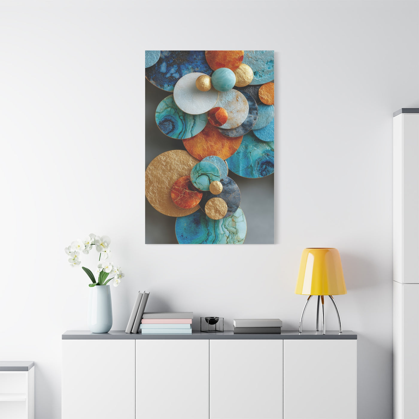 Overlapping Multicolor Metal Circles Wall Art & Canvas Print