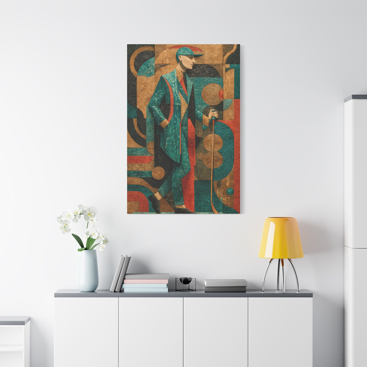 Art Deco Golfer Graphic Composition Wall Art & Canvas Print