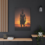 Sunset Warrior Silhouette Wall Art & Canvas Prints