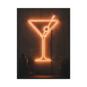 Amber Neon Martini Sign Wall Art & Canvas Print