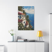 Mediterranean Coastal Villa Escape Tropical Wall Art & Canvas Print