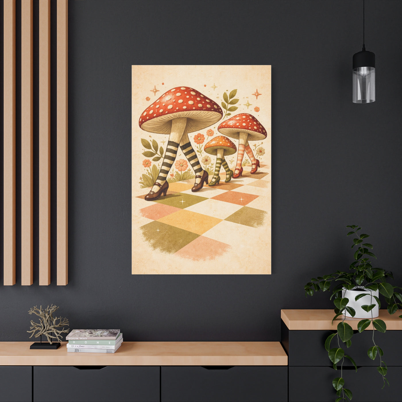 Funny Surreal Mushroom Poster Aesthetic Wall Art & Canvas Print