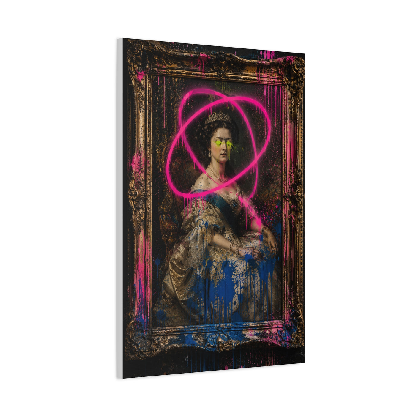 Graffiti Royal Portrait Rebellion Street Wall Art & Canvas Print