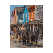 Frontier Stagecoach Arrival Wall Art & Canvas Print