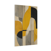Organic Flow Mustard Curve Abstract Wall Art & Canvas Print