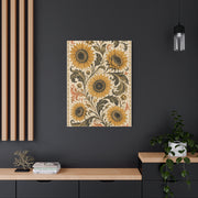 Vintage Botanical Sunflower Pattern Wall Art & Canvas Print
