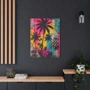 Neon Graffiti Palm Paradise Tropical Wall Art & Canvas Print
