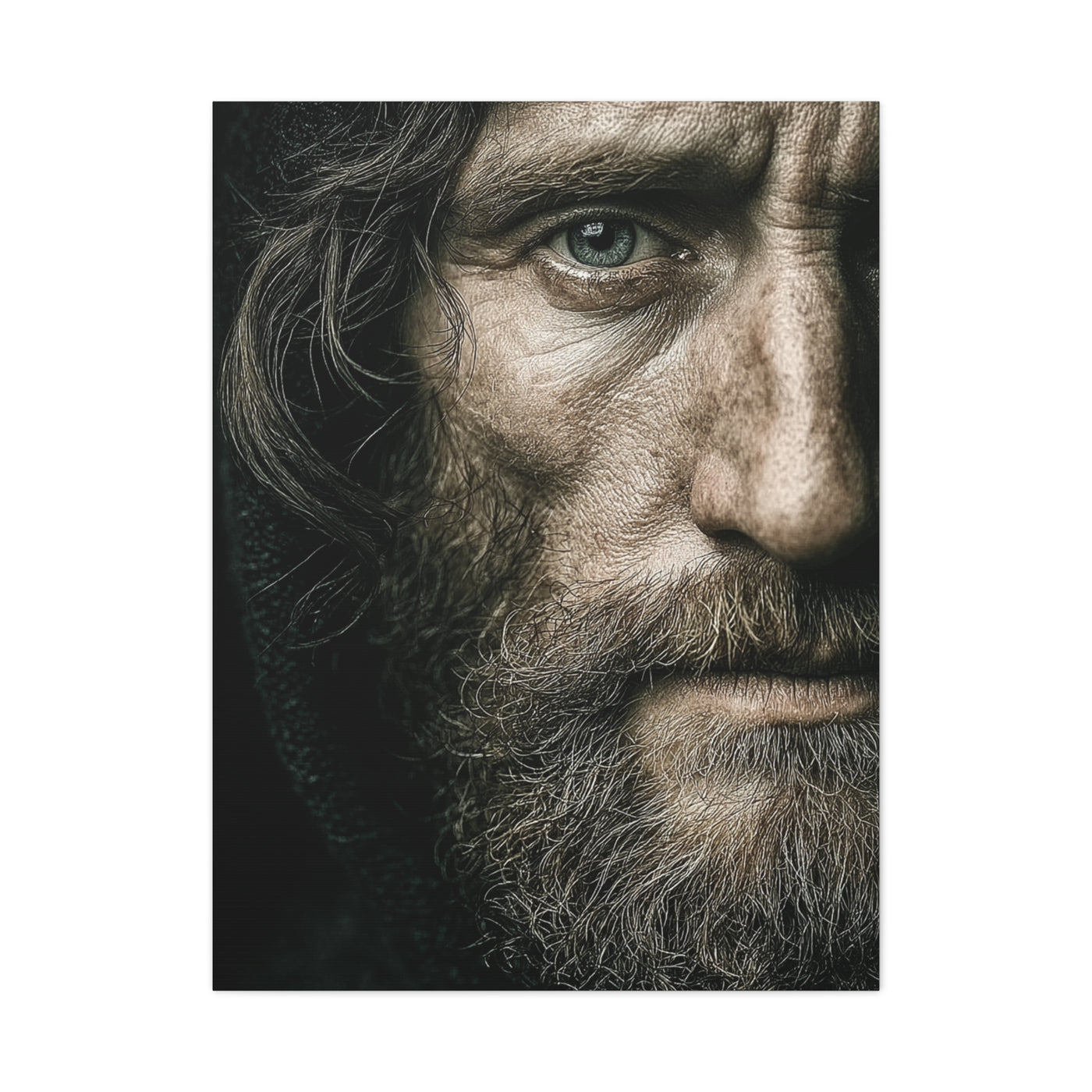 Christ Close-Up Emotional Portrait Wall Art & Canvas Print